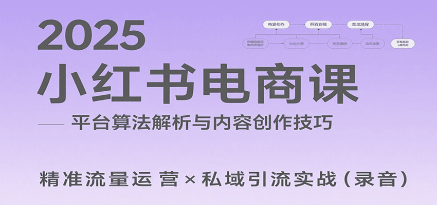 2025小红书电商课：解析算法，创作高转化内容，助力卖家获取流量实现变现(录音)-副业宝典