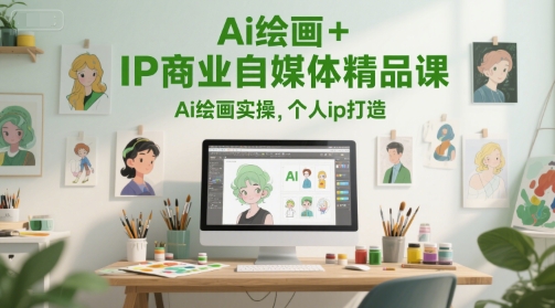 Ai绘画+IP商业自媒体精品课，Ai绘画实操，个人ip打造-副业宝典