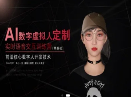 AI数字虚拟人定制，实时语音交互训练营(零基础)，前沿核心数字人开发技术-副业宝典
