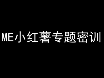 ME小红薯专题密训-小红书电商教程-副业宝典