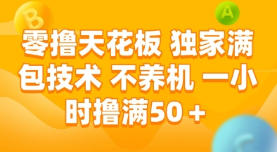 零撸天花板，独家满包技术，不用养机，一小时撸满50+，收益稳定【揭秘】-副业宝典