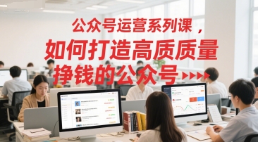 公众号运营系列课，如何打造高质量挣钱的公众号-副业宝典