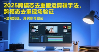 2025跨模态去重搬运剪辑手法，跨模态去重现场验证 +全程实操，真实账号验证-副业宝典