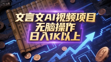 文言文AI视频项目，无脑操作，日入1K以上-副业宝典