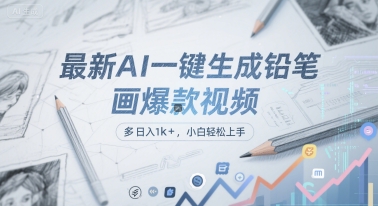 最新AI一键生成铅笔画爆款视频，多平台分发，日 入1k+，小白轻松上手【揭秘】-副业宝典