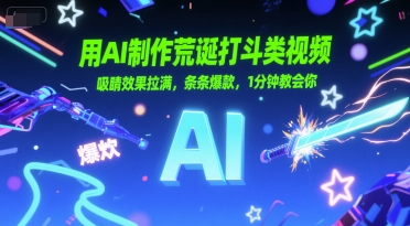 用AI制作荒诞打斗类视频，吸睛效果拉满，条条爆款，1分钟教会你-副业宝典