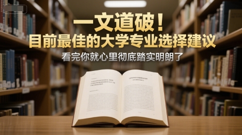付费文章：一文道破！目前最佳的大学专业选择建议，看完你就心里彻底踏实明朗了-副业宝典