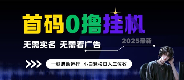 首码0撸全自动挂G项目，无需实名无需看广告，小白轻松日入3位数，多号短阵收益无上限【揭秘】-副业宝典