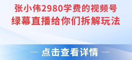 张小伟2980付费额视频号绿幕直播给你们拆解玩法-副业宝典