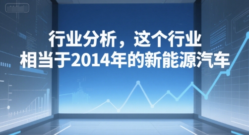 付费文章：行业分析，这个行业，相当于2014年的新能源汽车-副业宝典