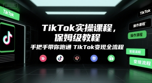TikTok实操课程，保姆级教程，手把手带你跑通TikTok变现全流程-副业宝典