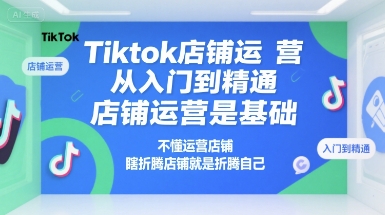 Tiktok店铺运营从入门到精通，店铺运营是基础，不懂运营店铺，瞎折腾店铺就是折腾自己-副业宝典
