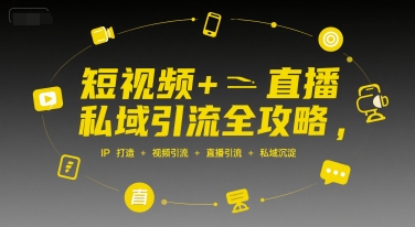 短视频+直播私域引流全攻略，IP打造 +视频引流 +直播引流 +私域沉淀-副业宝典
