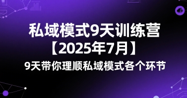 私域模式9天训练营【2025年7月】​9天带你理顺私域模式各个环节-副业宝典