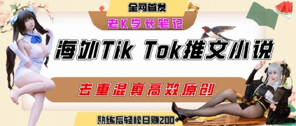 海外tiktok小说推文暴力项目，高停留率，高转化率，上手后一天搞顿饭钱不是问题-副业宝典