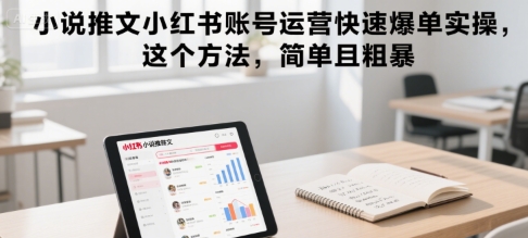 小说推文小红书账号运营快速爆单实操，这个方法，简单且粗暴-副业宝典