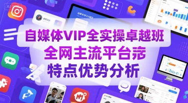 自媒体VIP全实操卓越班，全网主流平台特点优势分析-副业宝典