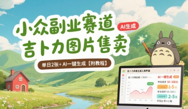 小众副业赛道 吉卜力图片售卖 单日2张+ AI一键生成【附教程】-副业宝典
