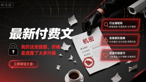 最新付费文：我的这些提醒，的确是透露了太多内幕-副业宝典
