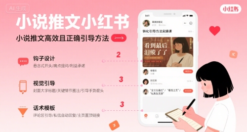 小说推文小红书高转化引导方法实操课，小说推文高效且正确引导方法-副业宝典