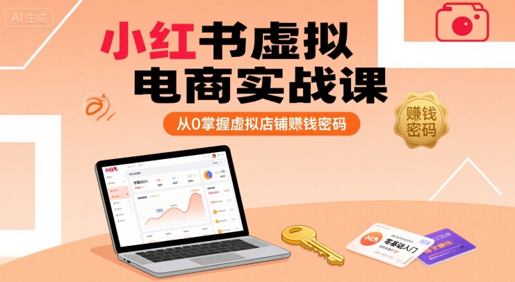 小红书虚拟电商实战课，从0掌握虚拟店铺賺钱密码(更新)-副业宝典