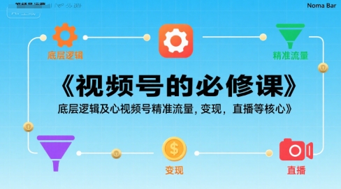 视频号的必修课，视频号的底层逻辑及核心视频号精准流量，变现，直播等核心-副业宝典