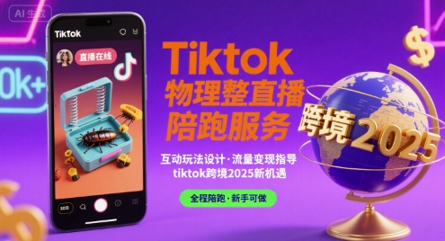 Tiktok物理整蛊直播陪跑服务-tiktok跨境2025-副业宝典