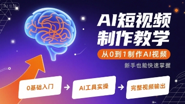 AI短视频制作教学，从0到1制作AI视频-副业宝典
