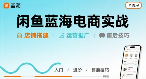 闲鱼蓝海电商实战，店铺搭建运营售后全流程-副业宝典