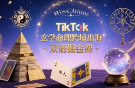 TikTok玄学命理跨境出海双语掘金课，手把手教你用命理知识精准直击海外用户痛点-副业宝典