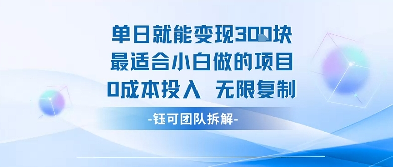 单日就能变现3张最适合小白做的项目0成本投入 无限复制-副业宝典
