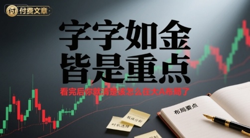 付费文章：字字如金 皆是重点， 看完后 你就清楚该怎么在大A布局了-副业宝典