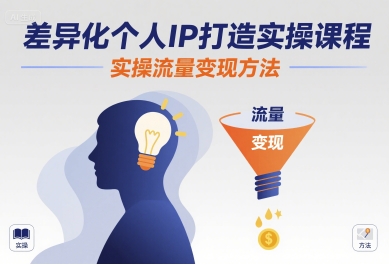 差异化个人IP打造实操课程，实操流量变现方法-副业宝典