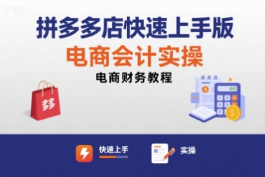 拼多多店快速上手版电商会计实操-电商财务教程-副业宝典