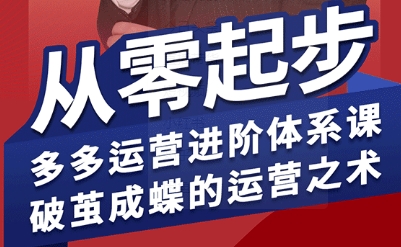 拼多多运营进阶系统课，从零起步，多多运营进阶体系课，破茧成蝶的运营之术-副业宝典