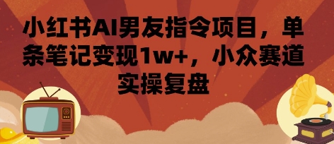 小红书AI男友指令项目，单条笔记变现1w+，小众赛道实操复盘-副业宝典