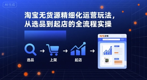 淘宝无货源精细化运营玩法，从选品到起店的全流程实操-副业宝典