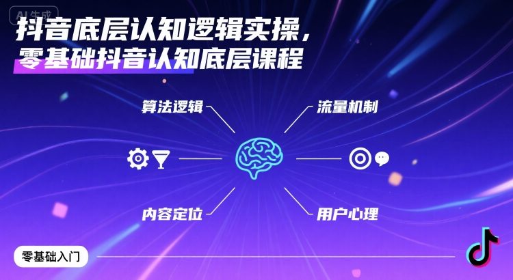 抖音底层认知逻辑实操，零基础抖音认知底层课程-副业宝典