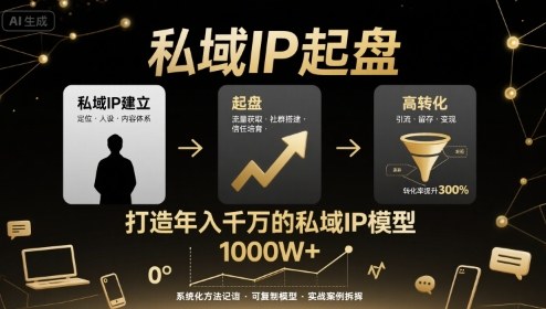 私域IP起盘，私域ip建立、起盘、高转化，打造年入千万的私域ip模型-副业宝典