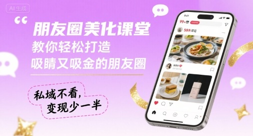 朋友圈美化课堂，教你轻松打造，吸睛又吸金的朋友圈，私域不看，变现少一半-副业宝典