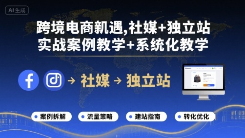 跨境电商新机遇，社媒+独立站，实战案例教学+系统化教学-副业宝典