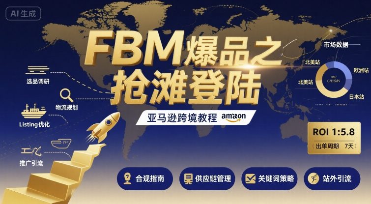FBM爆品之抢滩登陆-亚马逊跨境教程-副业宝典