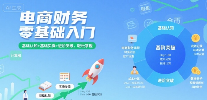 电商财务零基础入门，基础认知+基础实操+进阶突破，轻松掌握-副业宝典