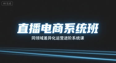 直播电商系统班，同领域差异化运营进阶系统课-副业宝典