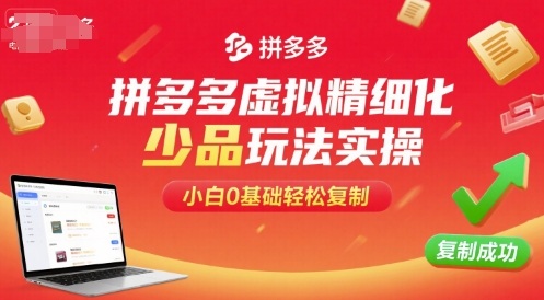 拼多多虚拟精细化少品玩法实操，小白0基础轻松复制-副业宝典