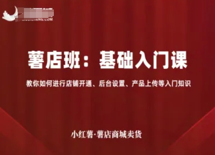 小红薯薯店商城卖货，基础入门课，教你如何进行店铺开通、后台设置、产品上传等入门知识-副业宝典