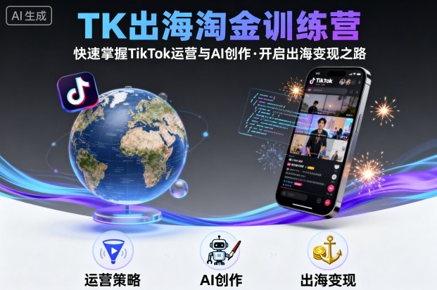 TK出海淘金训练营，助你快速掌握TikTok运营与AI创作，开启出海变现之路-副业宝典