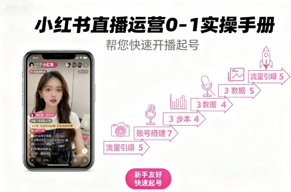 小红书直播运营0-1实操手册，帮您快速开播起号-副业宝典