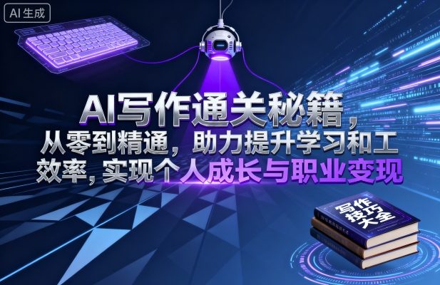 AI写作通关秘籍，从零到精通，助力提升学习和工作效率，实现个人成长与职业变现-副业宝典