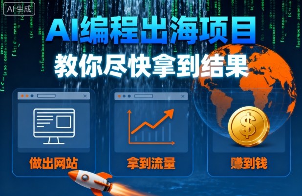 AI编程出海项目，教你尽快拿到结果-做出网站、拿到流量、賺到钱-副业宝典
